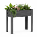 Jardinière surélevée rectangulaire en acier galvanisé anthracite 100 x 40 x 80 cm
