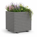Jardinière extérieure carrée sur pieds en pin massif gris 50 × 50 × 50 cm