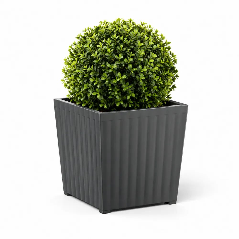 Pot de fleurs carré en polypropylène anthracite 40 × 40 × 40 cm