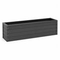 Jardinière rectangulaire en acier anthracite 120 x 40 x 40 cm